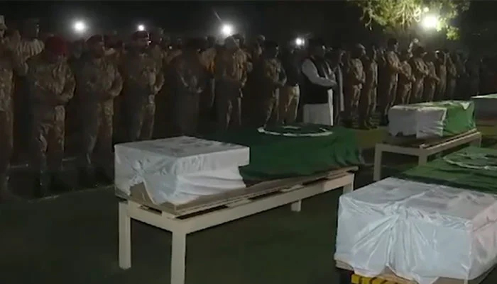 بنوں جانی خیل میں شہید اہلکاروں کی نماز جنازہ ادا