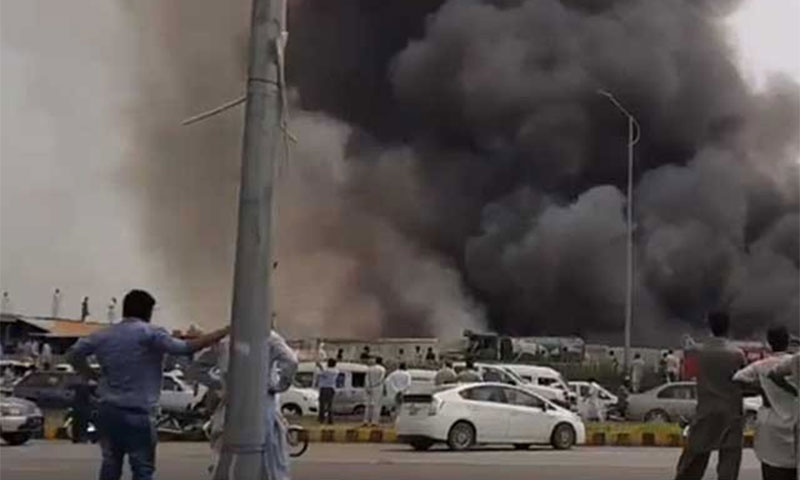 اسلام آباد ایچ نائن کے اتوار بازار میں خوفناک آتشزدگی