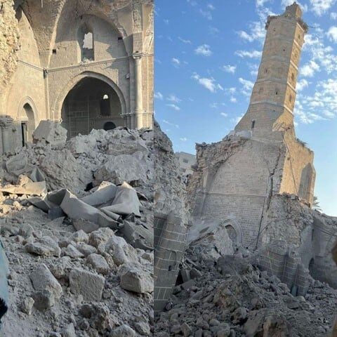 اسرائیلی بمباری میں غزہ کی 650 سال پرانی العمری مسجد شہید