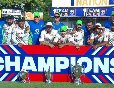 کولمبو ٹیسٹ: پاکستان نے سری لنکا کو ایک اننگز اور 222 رنز سے شکست دے دی