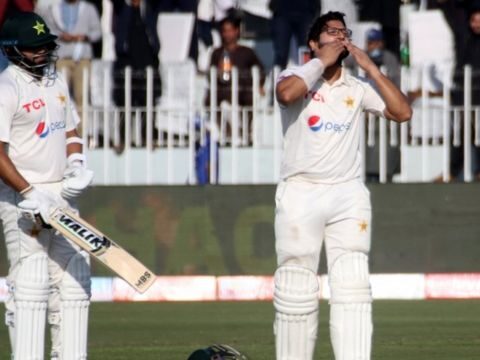 پنڈی ٹیسٹ پاکستان نے پہلی اننگز میں 7 وکٹوں کے نقصان پر 499 رنز بنالیے