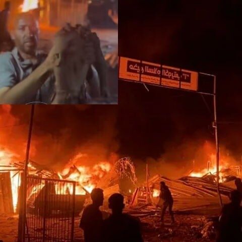 اسرائیل کی خیمہ بستی پر آگ و بارود کی بارش، 75 فلسطینی جھلس گئے، بچوں کی سربریدہ لاشیں برآمد
