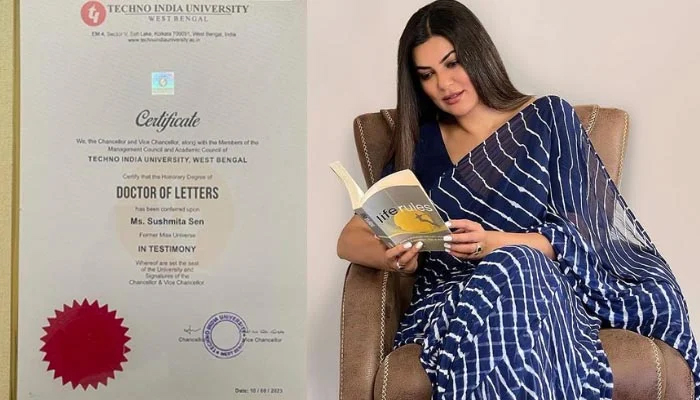 سشمیتا سین کو کلکتہ کی یونیورسٹی نے ڈاکٹریٹ کی اعزازی ڈگری دے دی