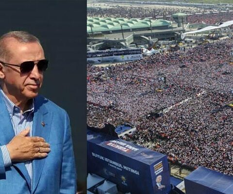 ترک صدر اردوان کا تاریخ سازانتخابی جلسہ 17 لاکھ افراد کی شرکت