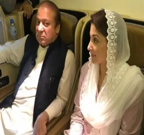 مریم نواز اور میاں نواز شریف لاہور پہنچ گئے